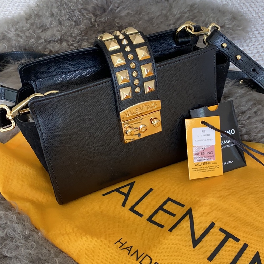 Authentic Valentino crossbody black leather bag